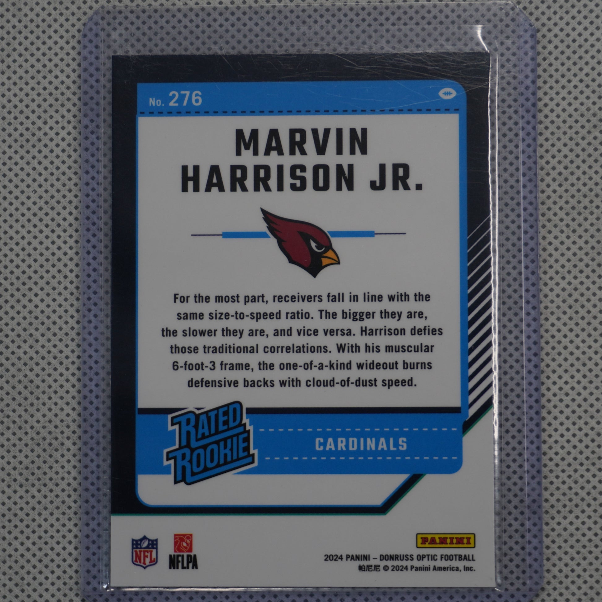 2024 Donruss Optic #276 Marvin Harrison Jr. Arizona Cardinals RC