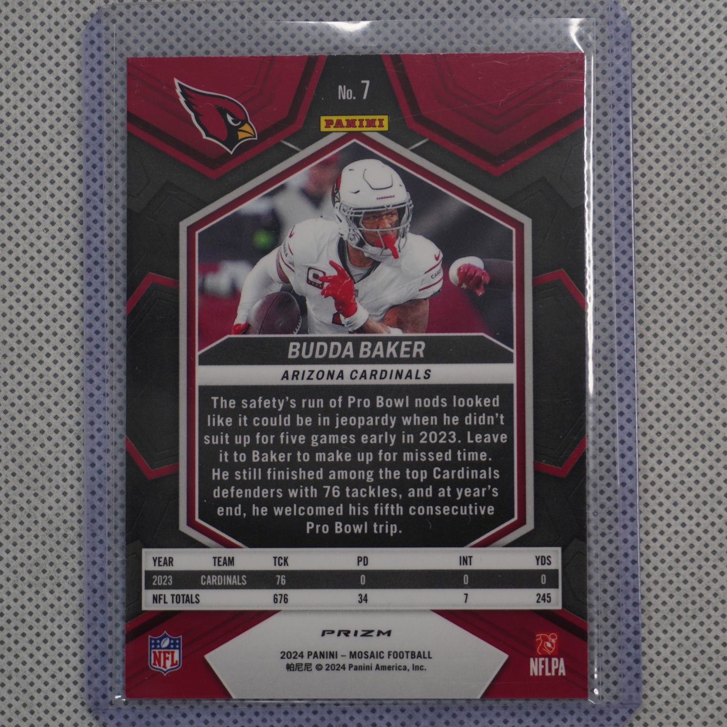 2024 Panini Mosaic #7 Budda Baker Mosaic Green Arizona Cardinals