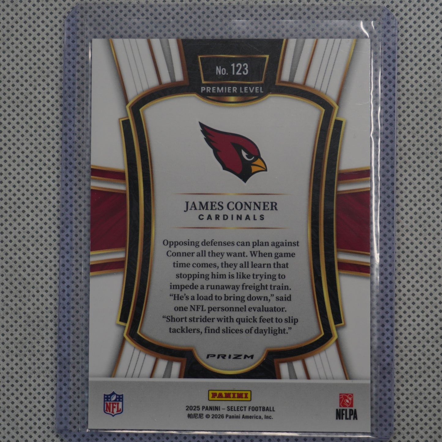 2025 Panini Select #123 James Conner Pink Prizm Shock Arizona Cardinals