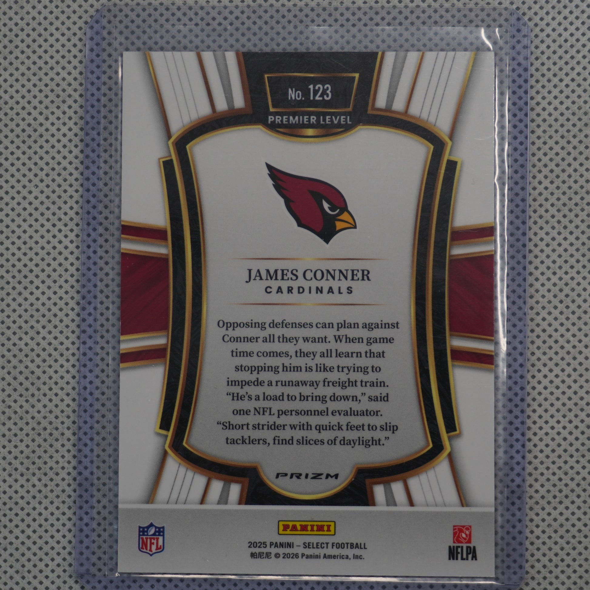 2025 Panini Select #123 James Conner Pink Prizm Shock Arizona Cardinals