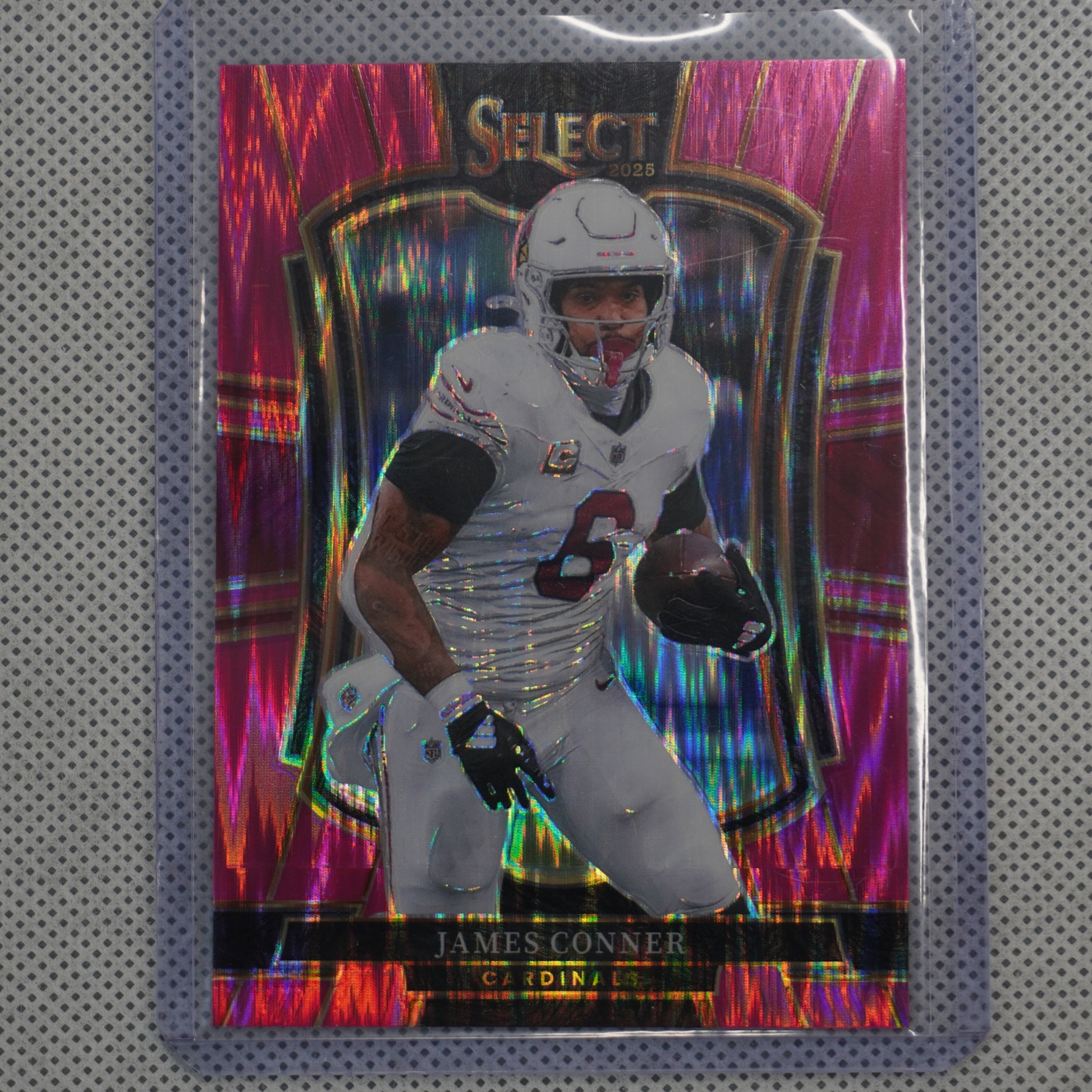 2025 Panini Select #123 James Conner Pink Prizm Shock Arizona Cardinals