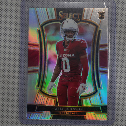 2025 Panini Select #122 Will Johnson Silver Prizm Arizona Cardinals RC