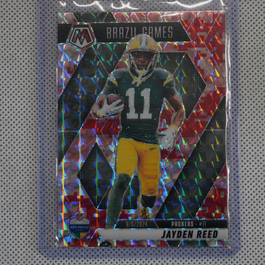 2025 Panini Mosaic #264 Jayden Reed Mosaic Camo Pink Green Bay Packers