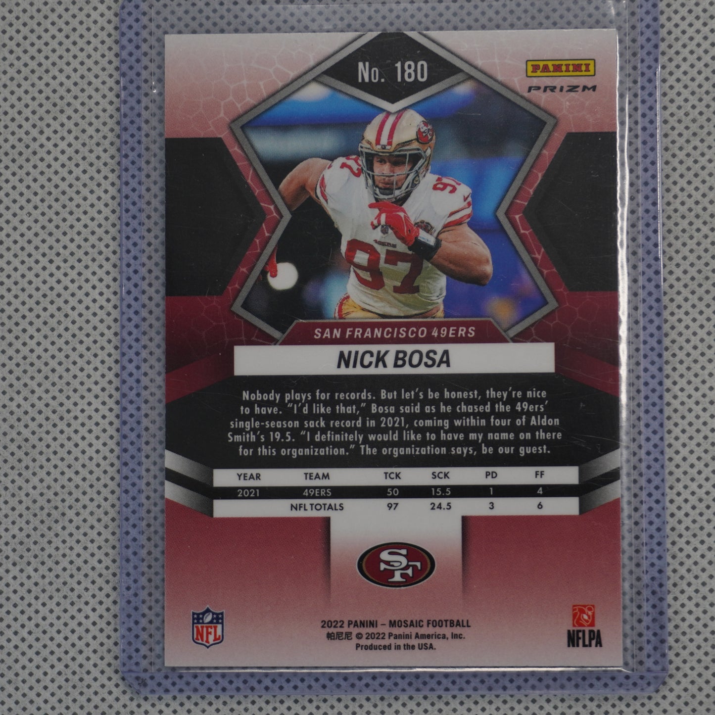 2022 Panini Mosaic #180 Nick Bosa Mosaic Reactive Orange San Francisco 49ers