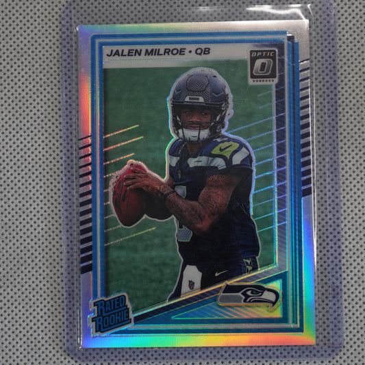 2025 Donruss Optic #253 Jalen Milroe Holo Seattle Seahawks RC