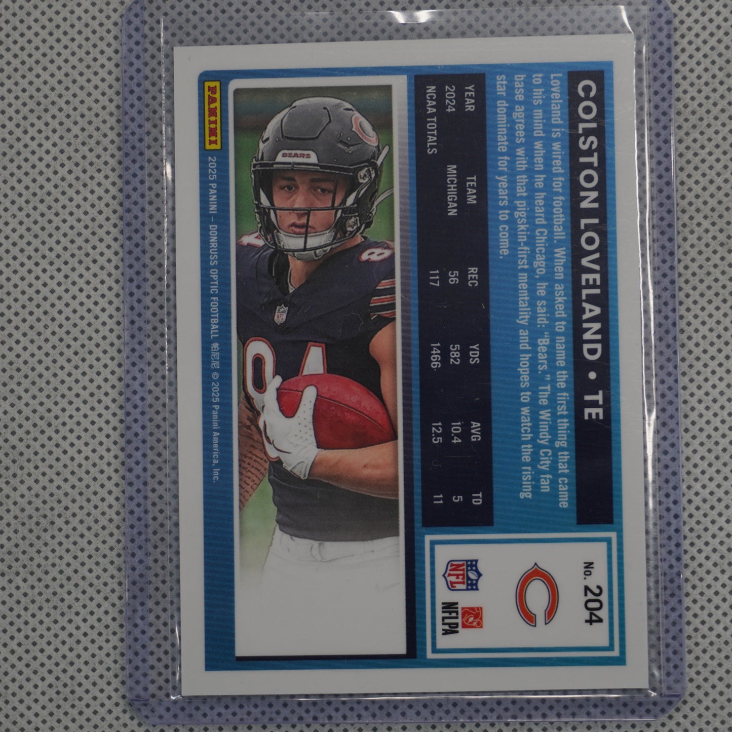 2025 Donruss Optic #204 Colston Loveland Chicago Bears RC
