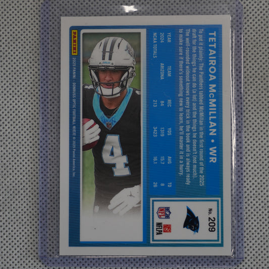 2025 Donruss Optic #209 Tetairoa McMillan Carolina Panthers RC