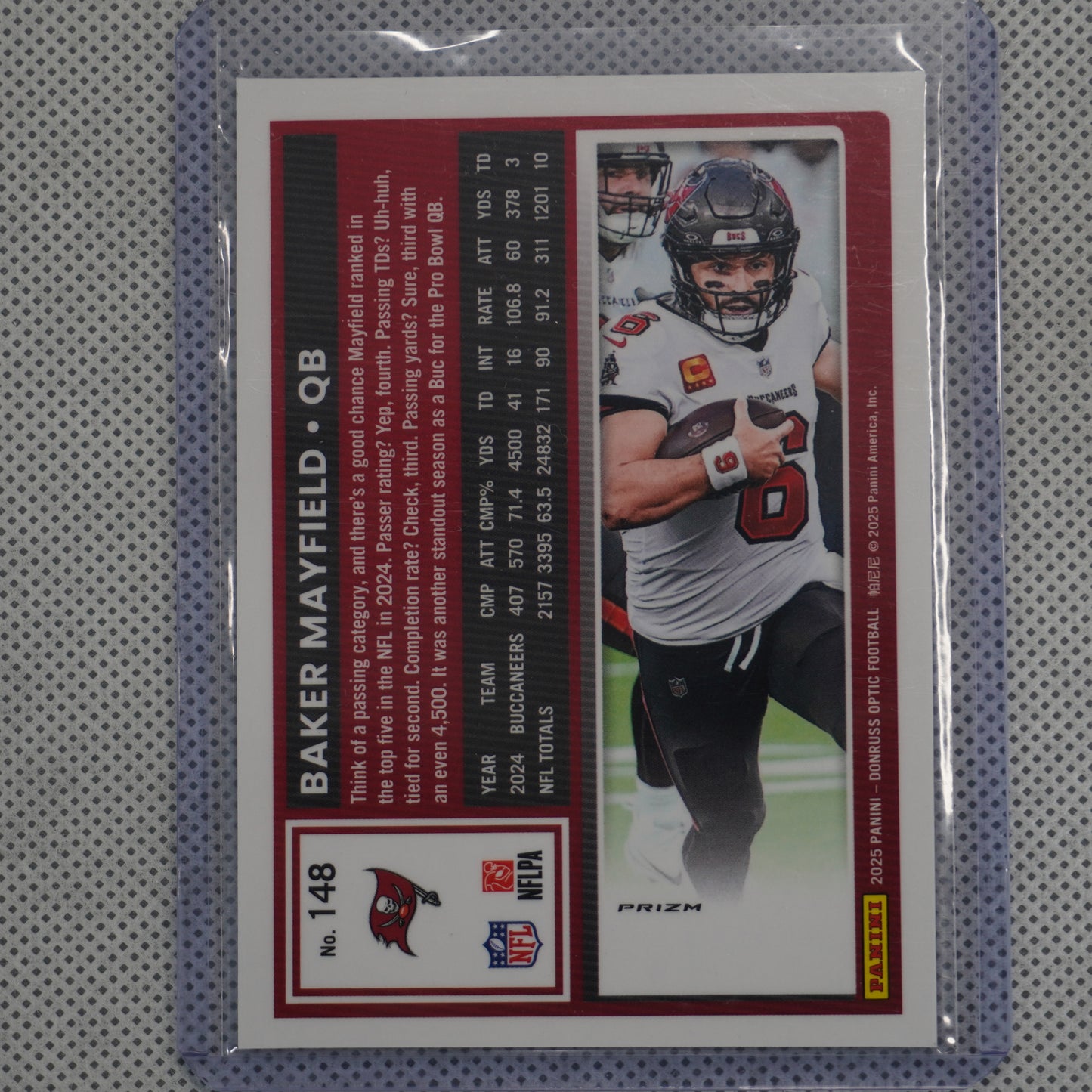 2025 Donruss Optic #148 Baker Mayfield Holo Tampa Bay Buccaneers