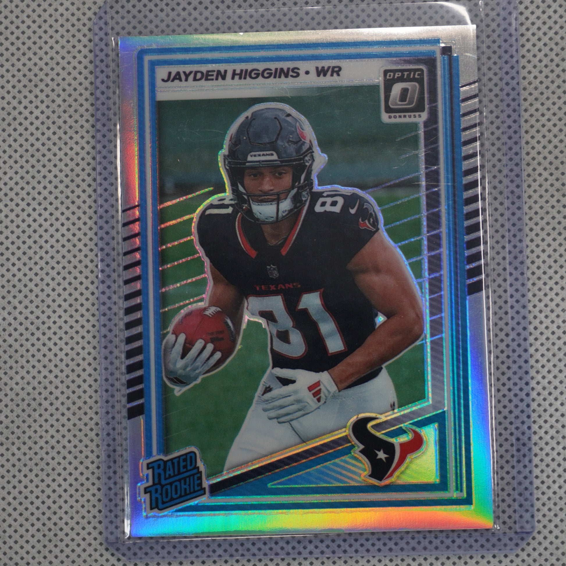 2025 Donruss Optic #225 Jayden Higgins Holo Houston Texans RC