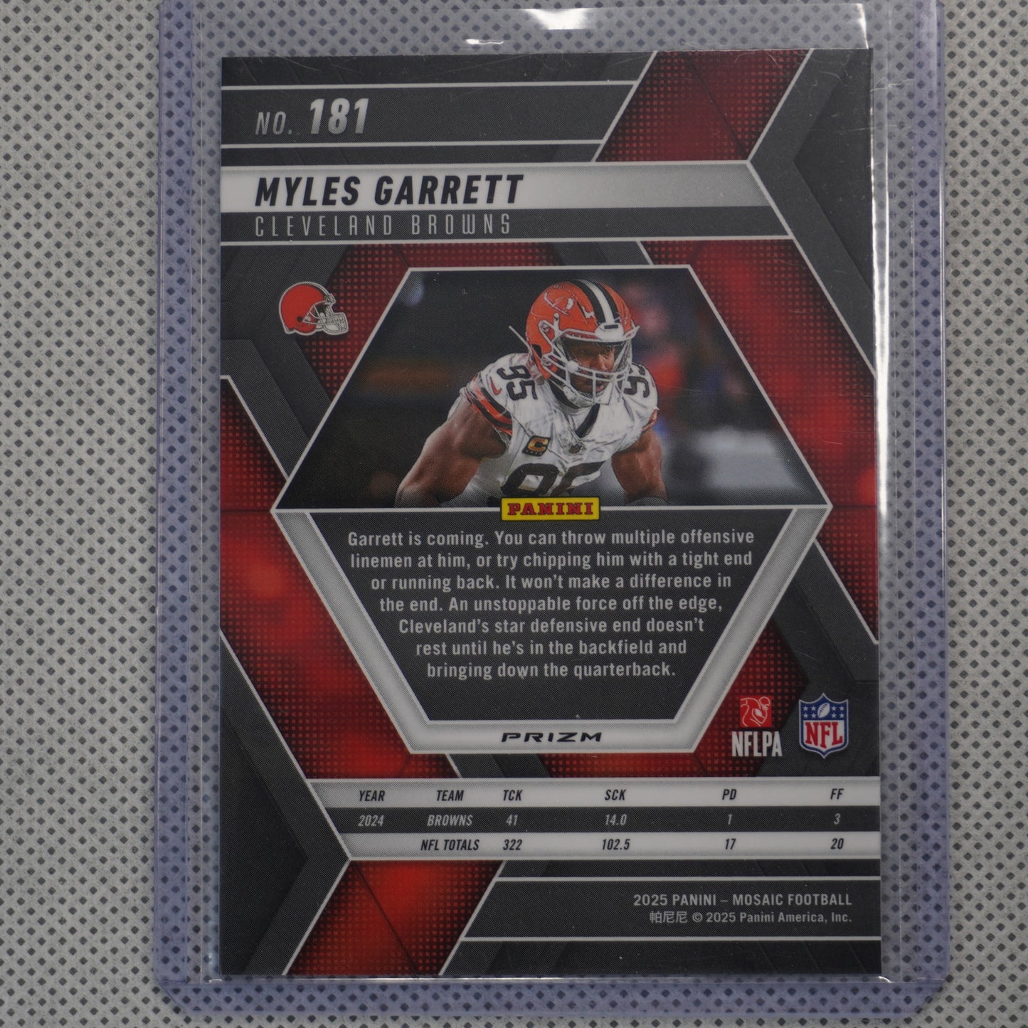 2025 Panini Mosaic #181 Myles Garrett Mosaic Cleveland Browns