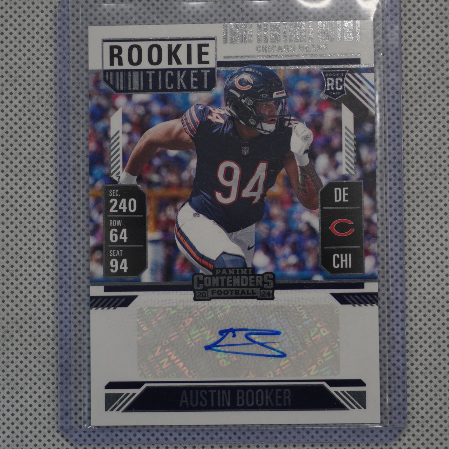 2024 Panini Contenders #298 Austin Booker Chicago Bears RC,AU