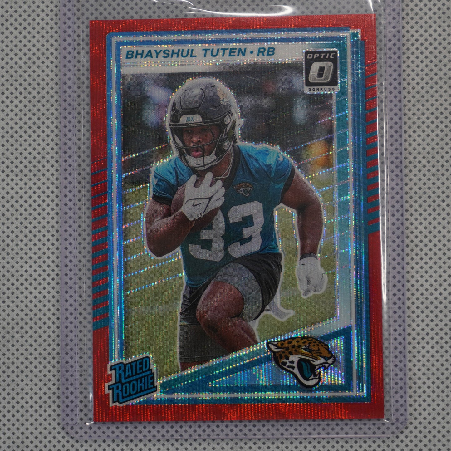 2025 Donruss #333 Bhayshul Tuten Optic Rated Rookies Preview Red Wave Jacksonville Jaguars RC