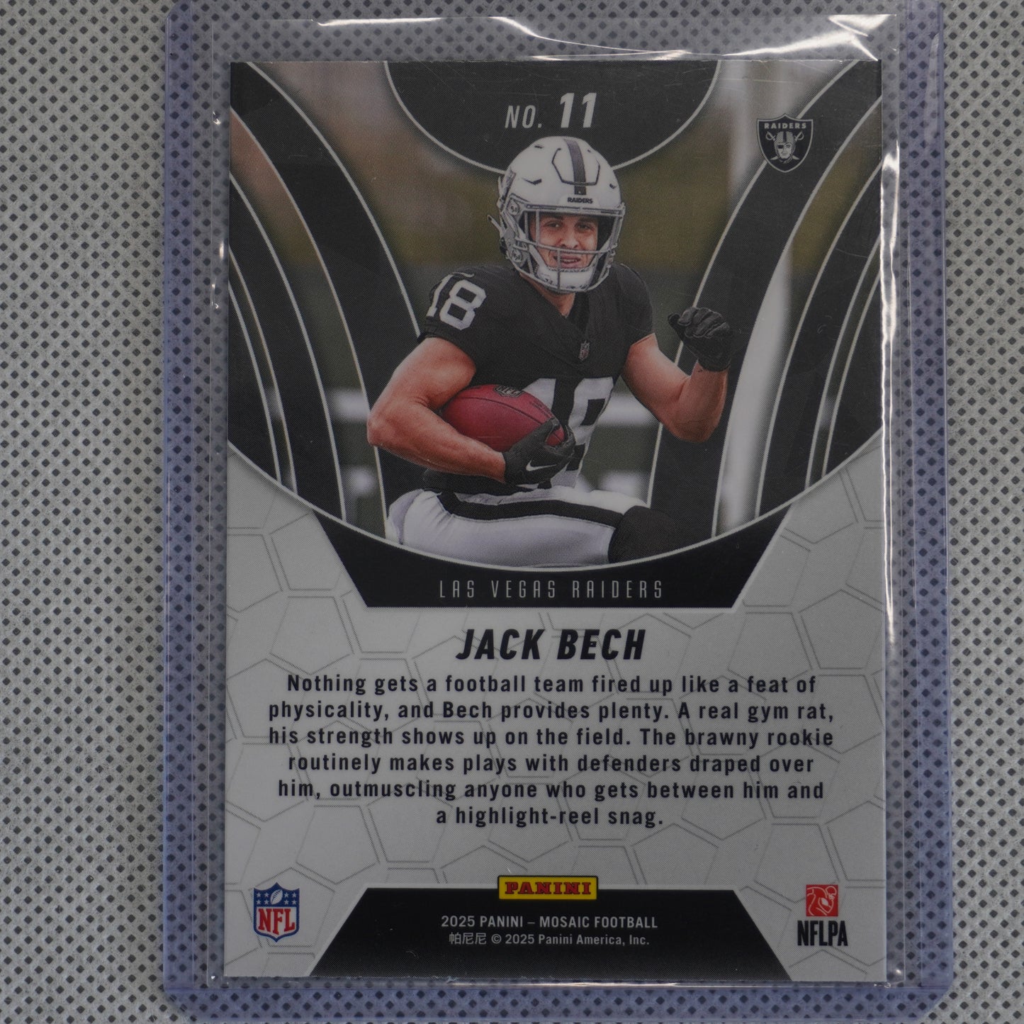 2025 Panini Mosaic #11 Jack Bech Elevate Mosaic Las Vegas Raiders