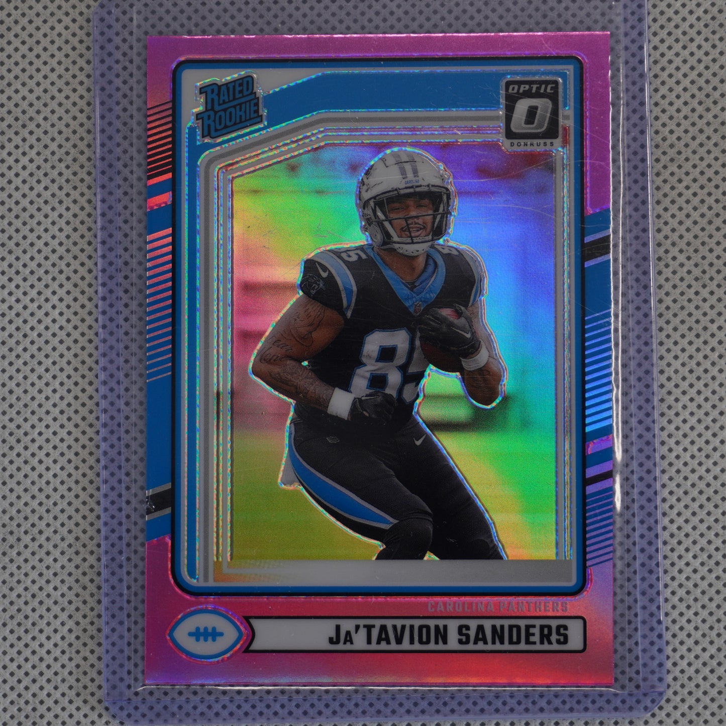 2024 Donruss #317 Ja'Tavion Sanders Optic Rated Rookies Preview Pink Carolina Panthers RC