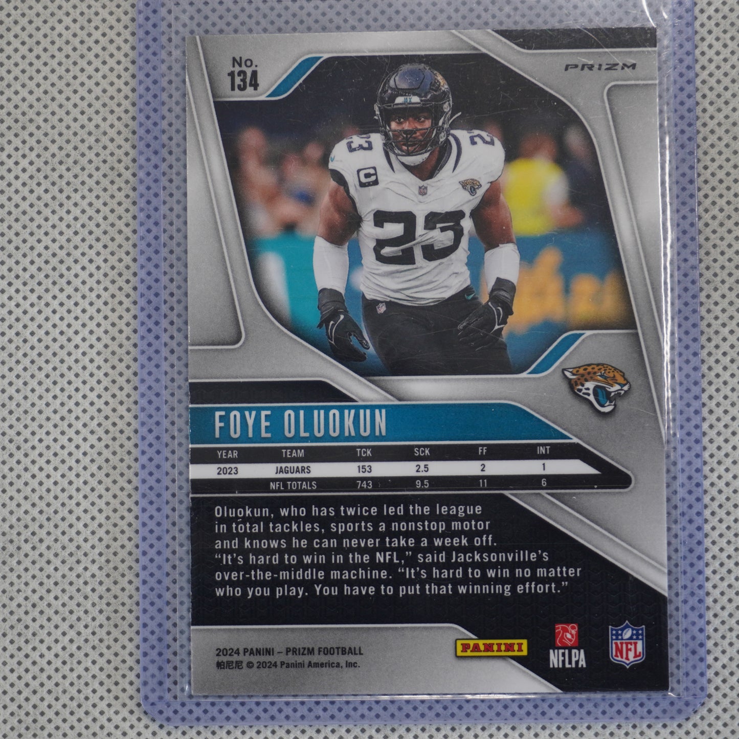 2024 Panini Prizm #134 Foye Oluokun Silver Jacksonville Jaguars