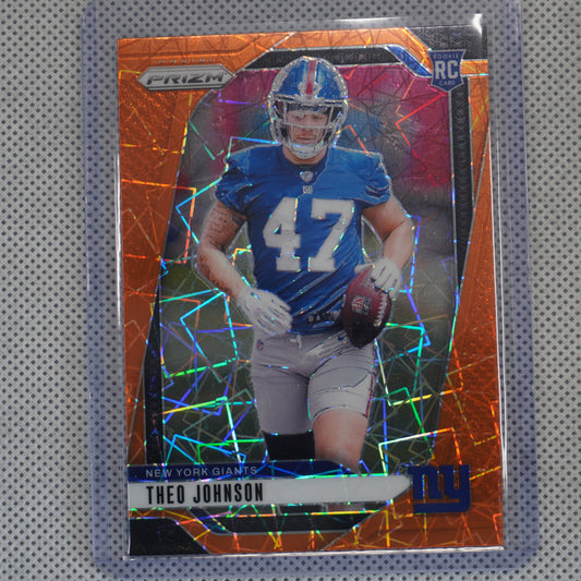 2024 Panini Prizm #390 Theo Johnson Lazer New York Giants RC