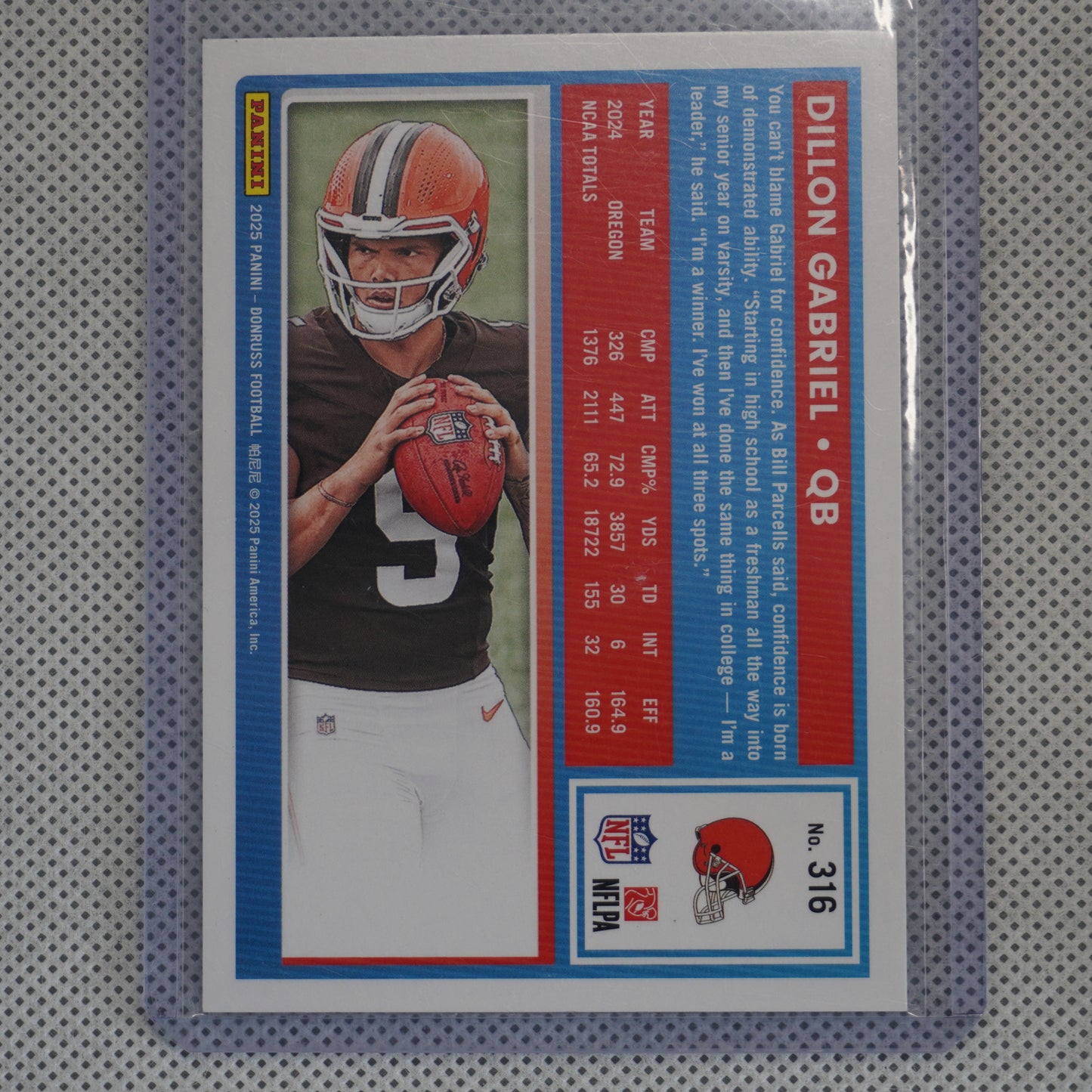 2025 Donruss #316 Dillon Gabriel Cleveland Browns RC