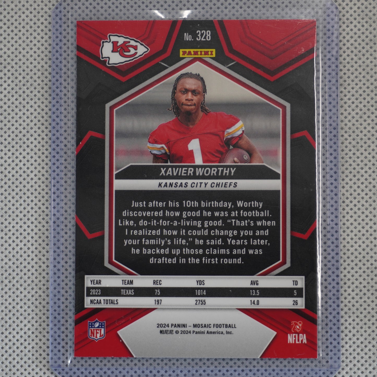 2024 Panini Mosaic #328 Xavier Worthy Kansas City Chiefs RC