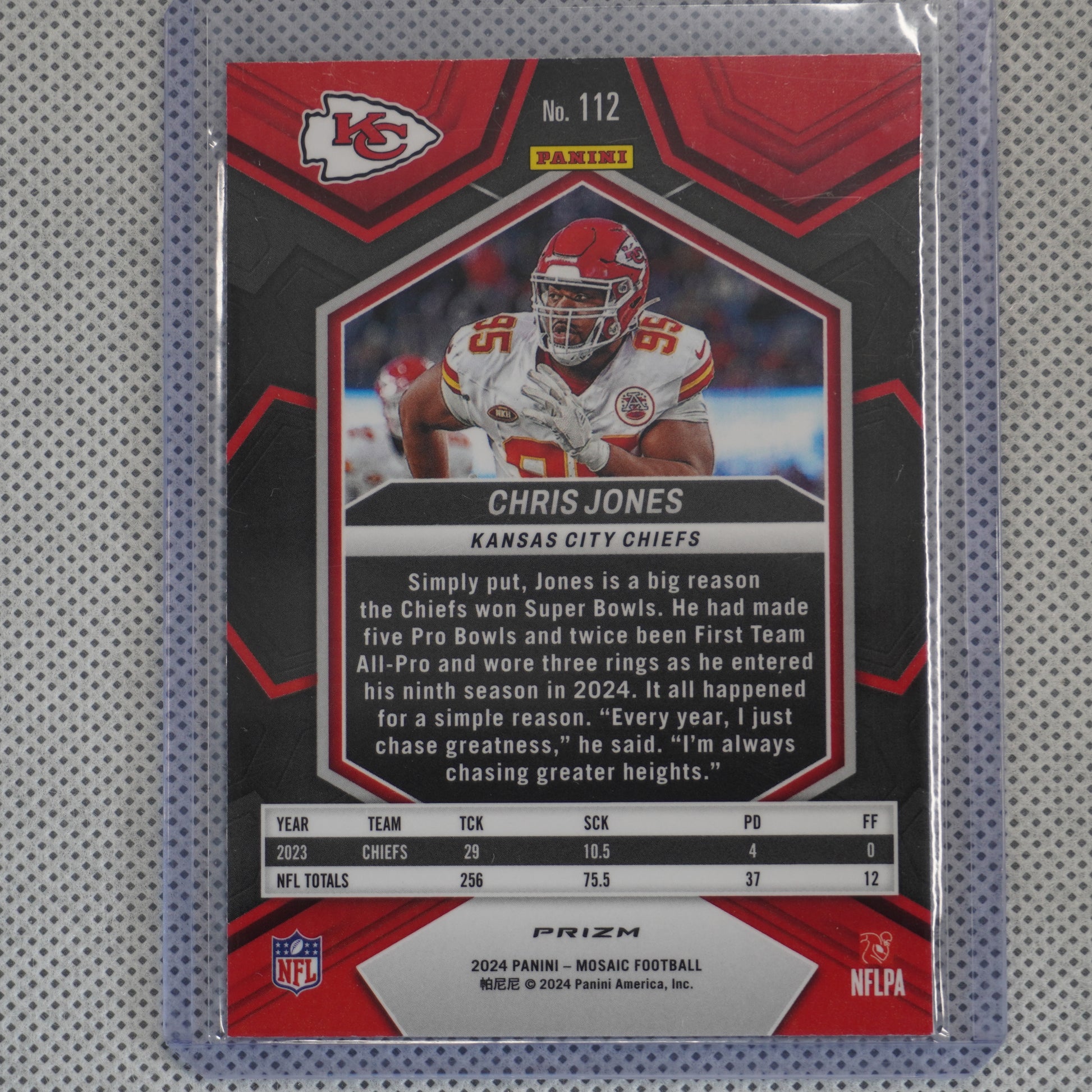 2024 Panini Mosaic #112 Chris Jones Mosaic Kansas City Chiefs