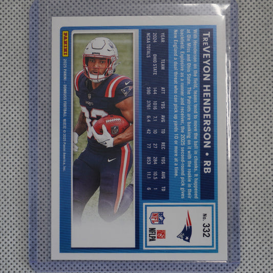 2025 Donruss #332 TreVeyon Henderson New England Patriots RC