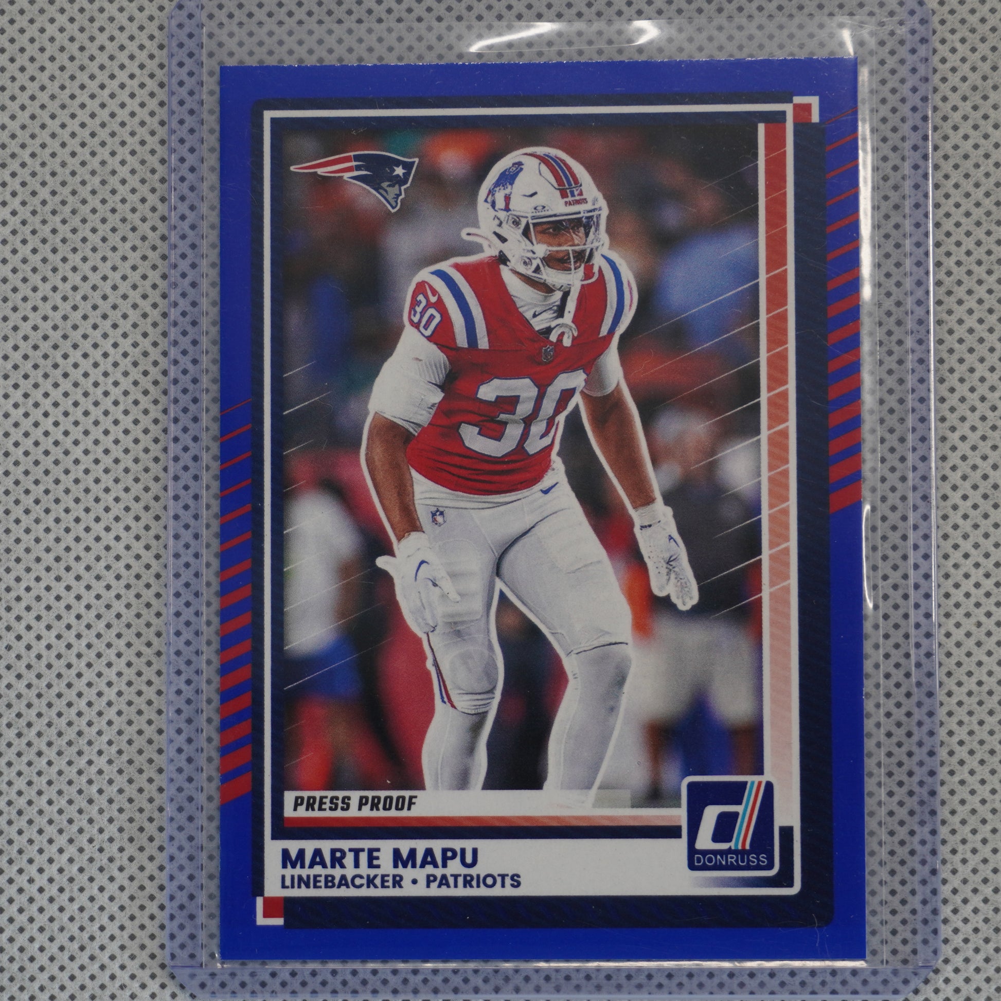 2025 Donruss #103 Marte Mapu Press Proofs Blue New England Patriots