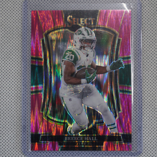 2025 Panini Select #175 Breece Hall Pink Prizm Shock New York Jets