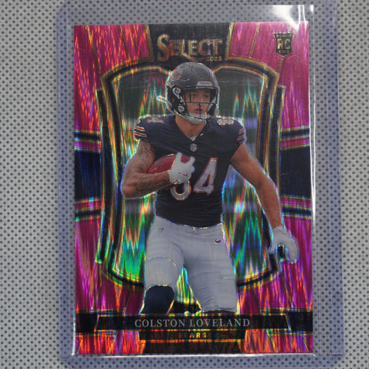 2025 Panini Select #172 Colston Loveland Pink Prizm Shock Chicago Bears RC