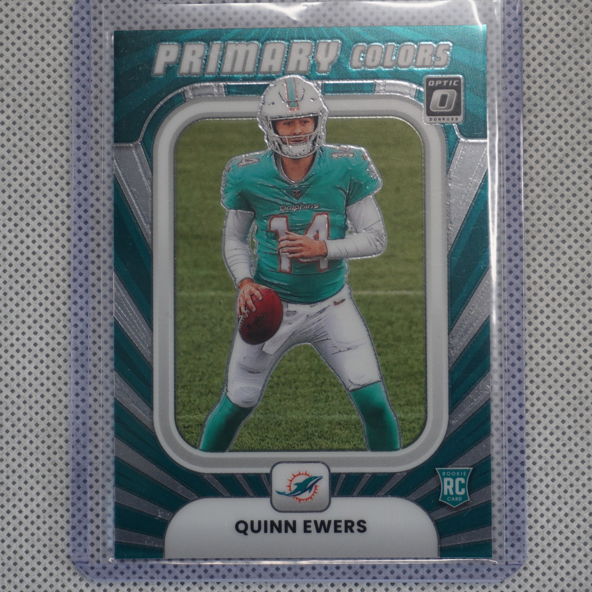 2025 Donruss Optic #9 Quinn Ewers Rookie Primary Colors Miami Dolphins