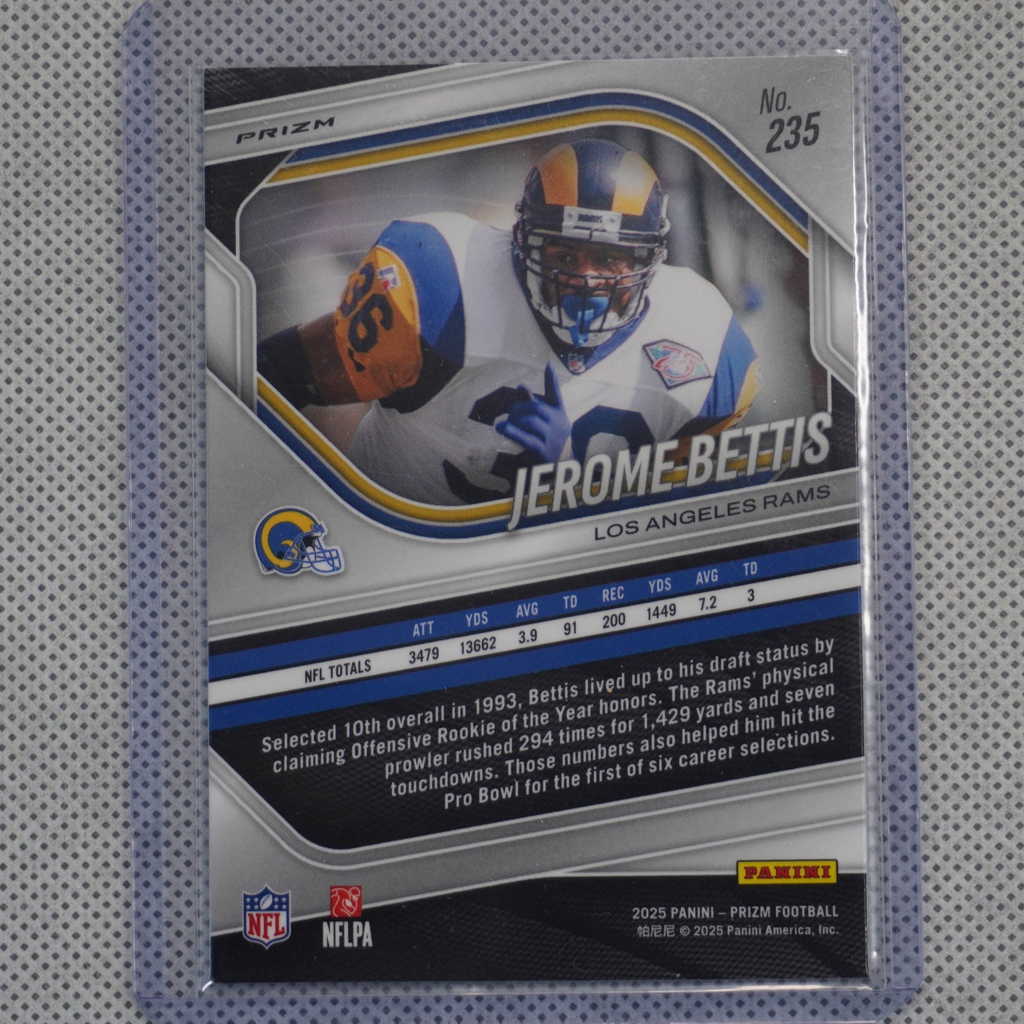 2025 Panini Prizm #235 Jerome Bettis Lazer Los Angeles Rams