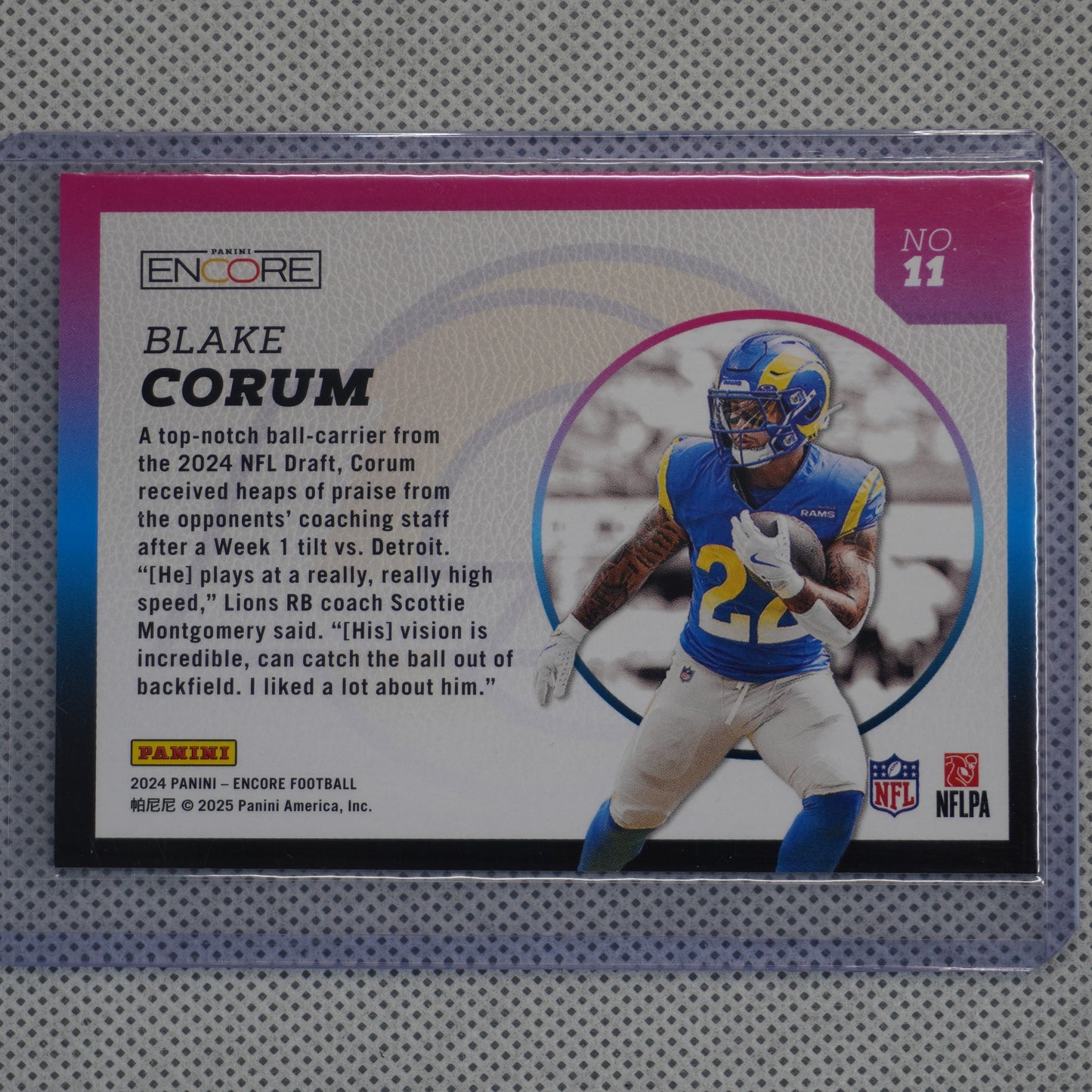 2024 Panini Encore #11 Blake Corum Rookie Aurora Los Angeles Rams