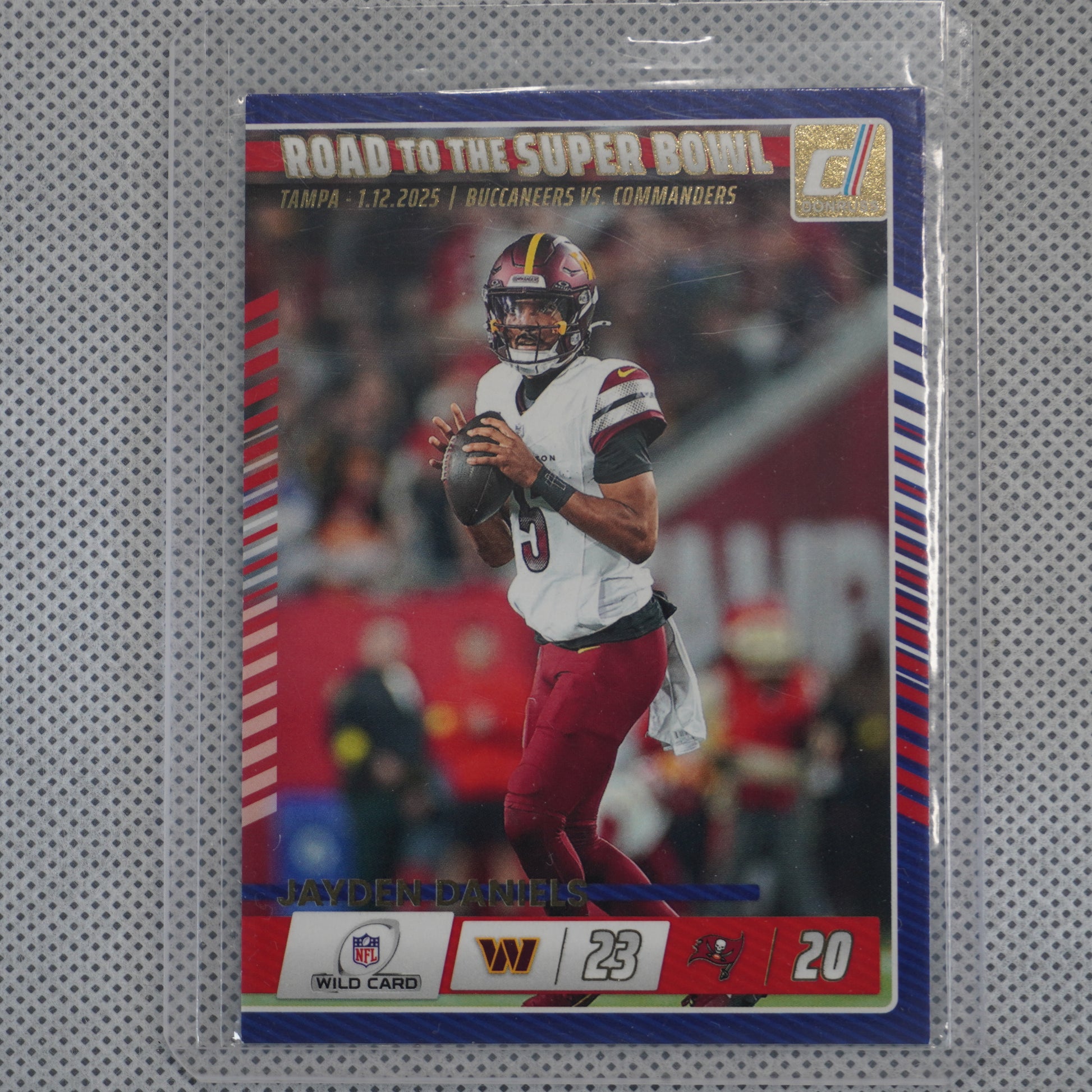 2025 Donruss #5 Jayden Daniels Road to the Super Bowl Wild Card Washington Commanders