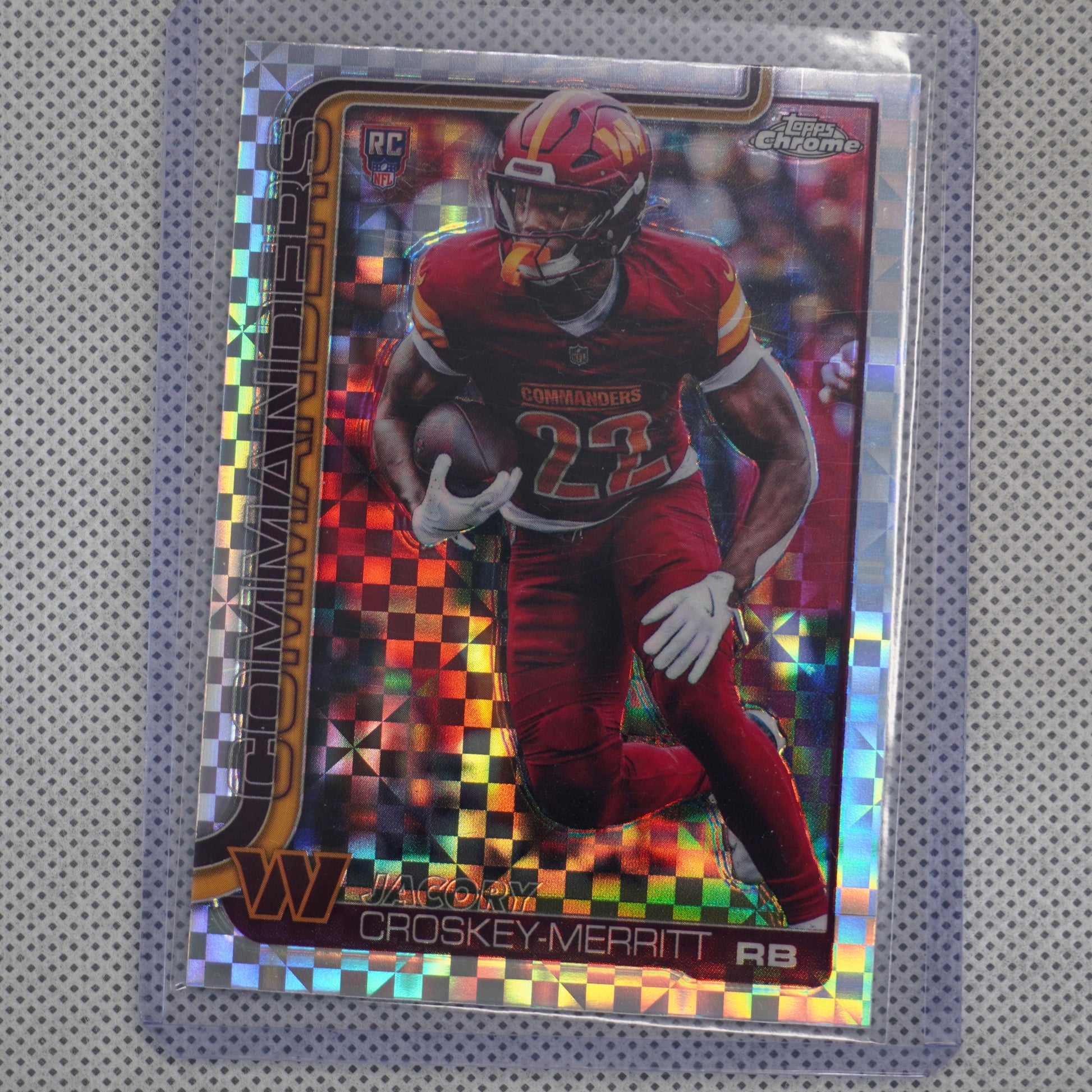 2025 Topps Chrome #387 Jacory Croskey-Merritt X-Fractor Washington Commanders RC