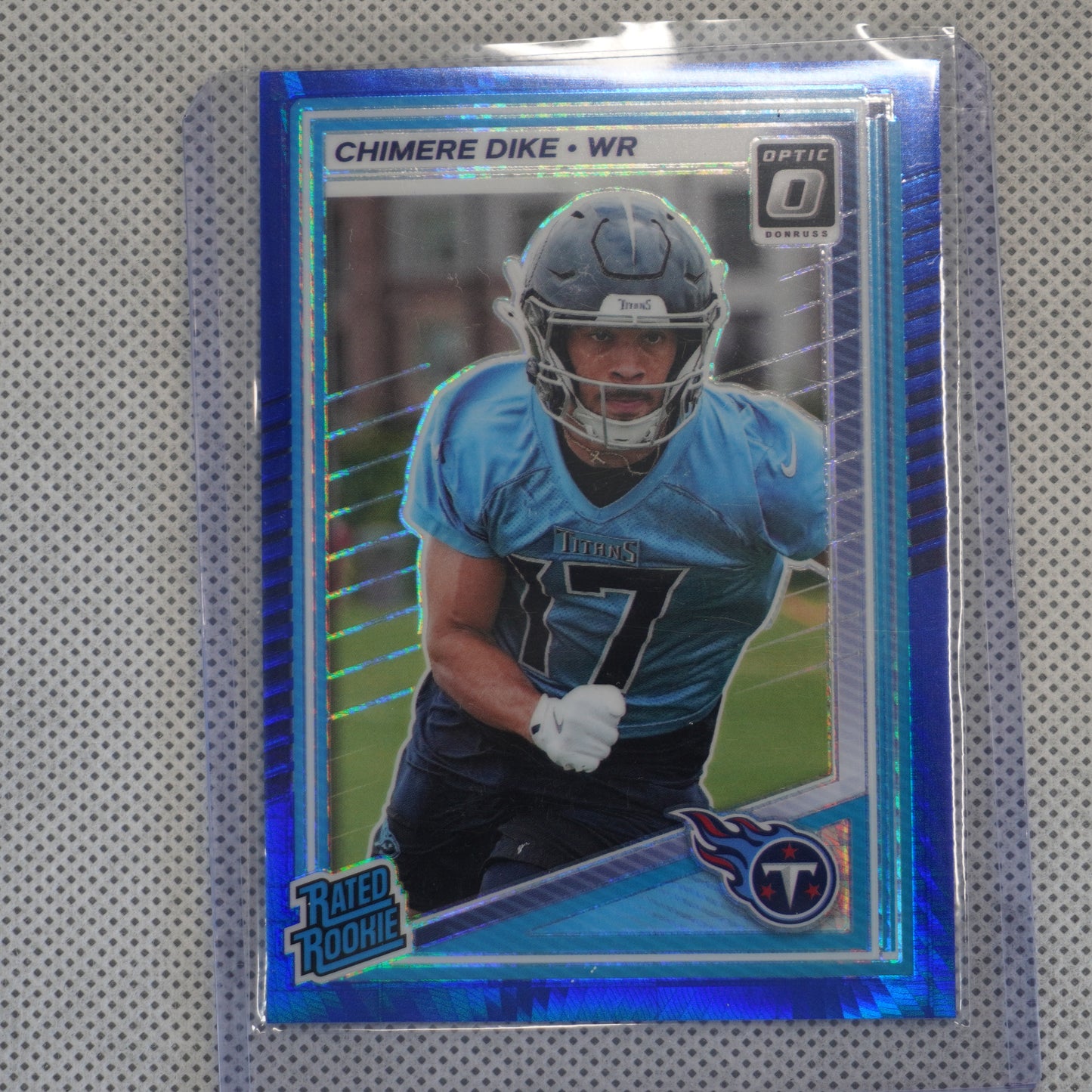 2025 Donruss Optic #269 Chimere Dike Blue Hyper Tennessee Titans RC