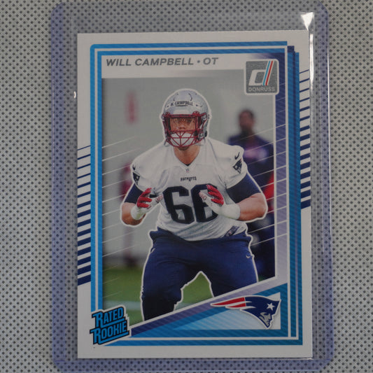 2025 Donruss #345 Will Campbell New England Patriots RC
