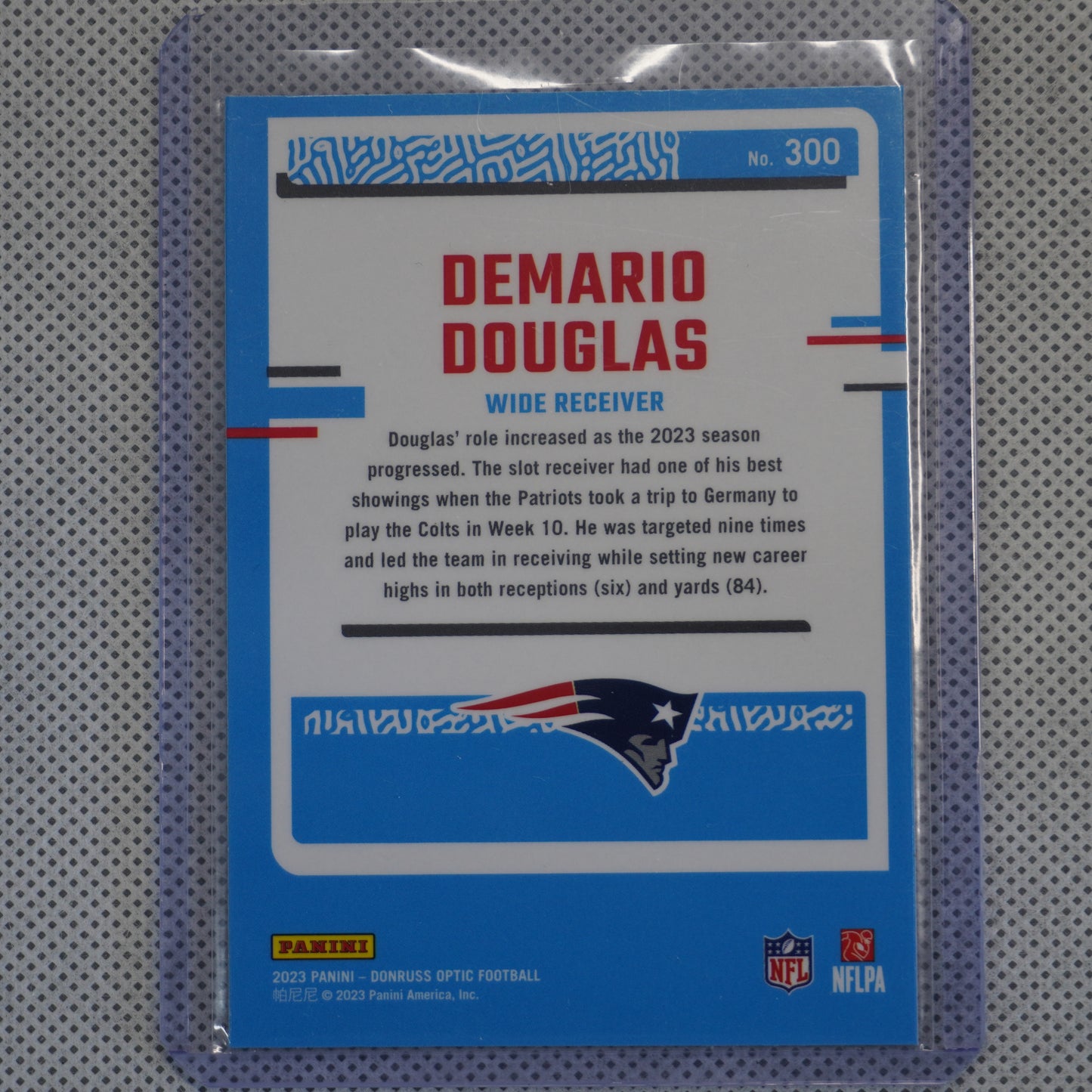 2023 Donruss Optic #300 Demario Douglas New England Patriots RC