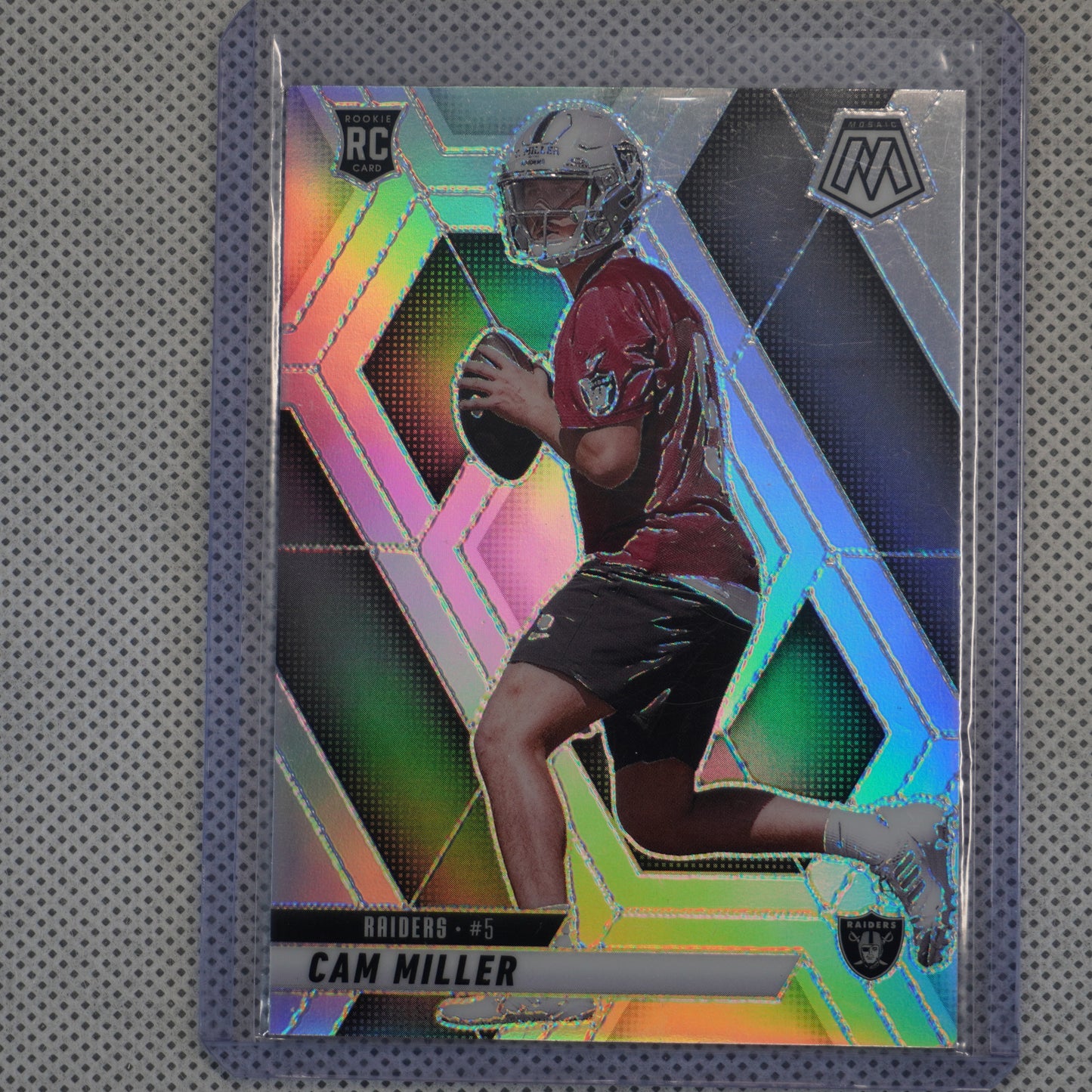 2025 Panini Mosaic #342 Cam Miller Silver Las Vegas Raiders RC