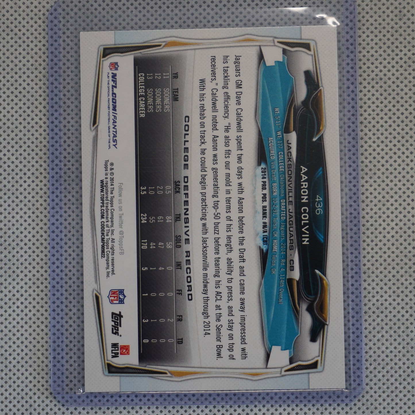 2014 Topps Chrome #201 Aaron Colvin Jacksonville Jaguars RC