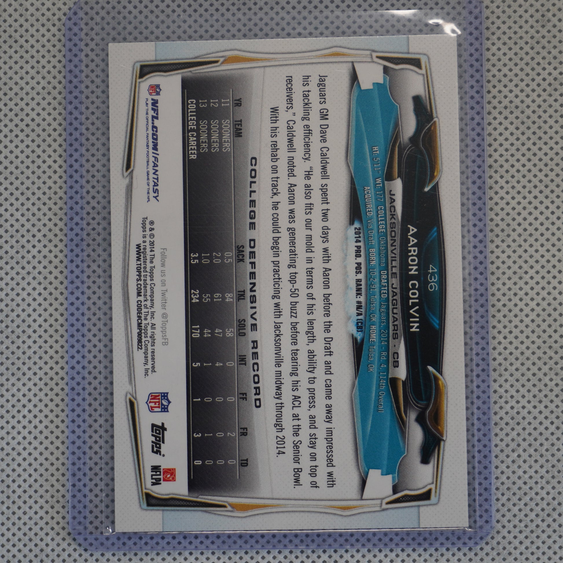 2014 Topps Chrome #201 Aaron Colvin Jacksonville Jaguars RC