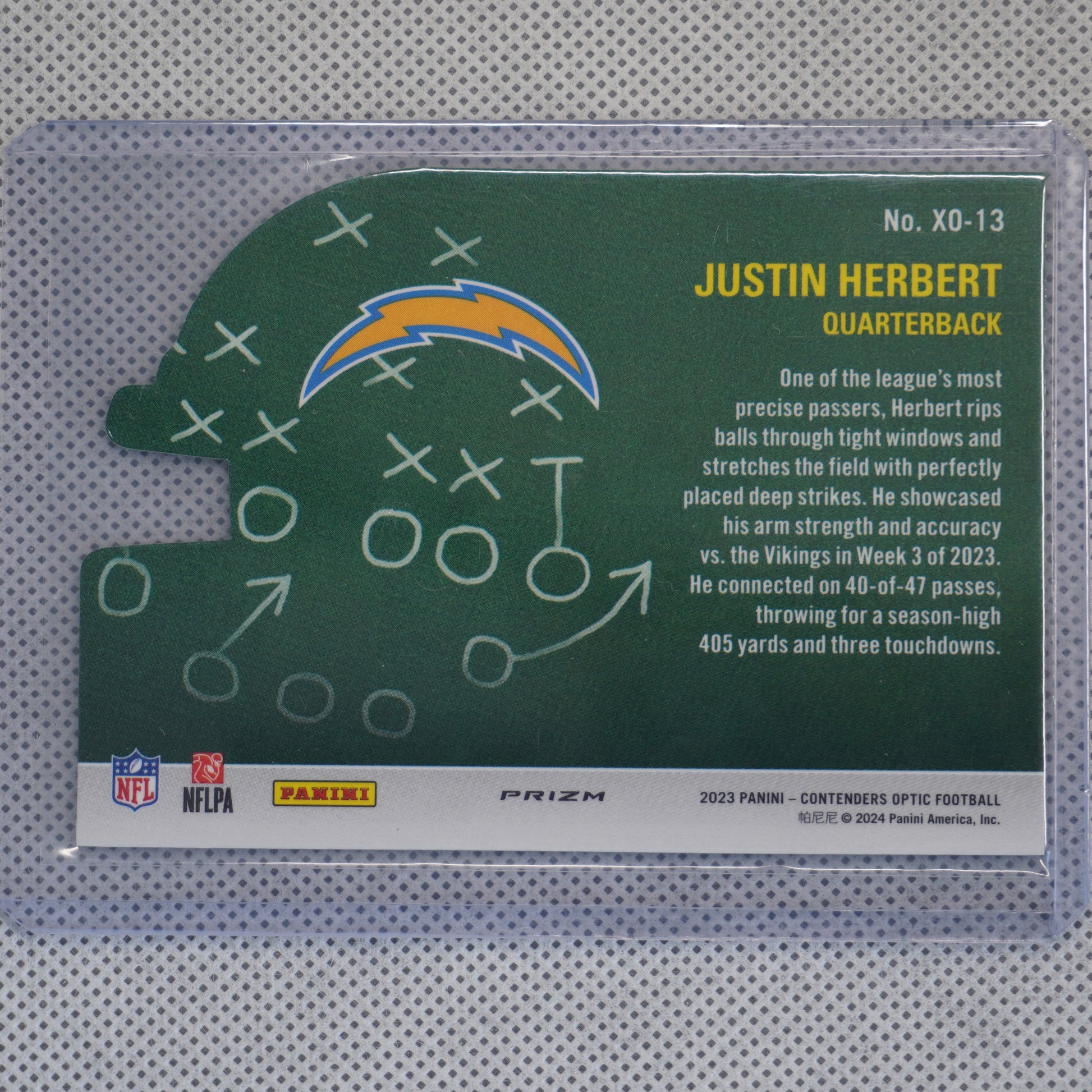 2023 Panini Contenders Optic #XO-13 Justin Herbert X's and O's Los Angeles Chargers