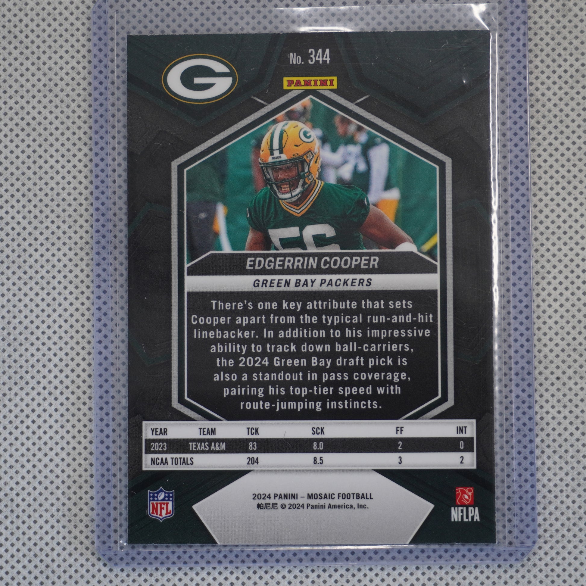 2024 Panini Mosaic #344 Edgerrin Cooper Green Bay Packers RC