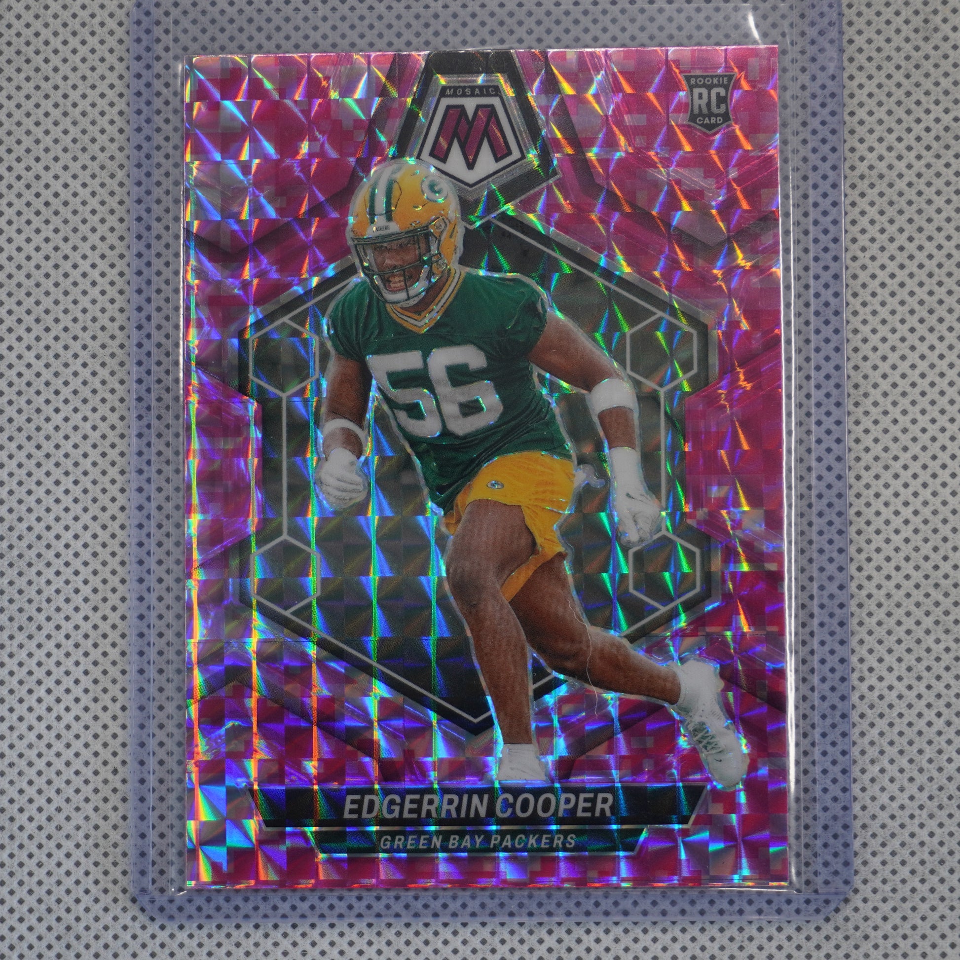 2024 Panini Mosaic #344 Edgerrin Cooper Mosaic Camo Pink Green Bay Packers