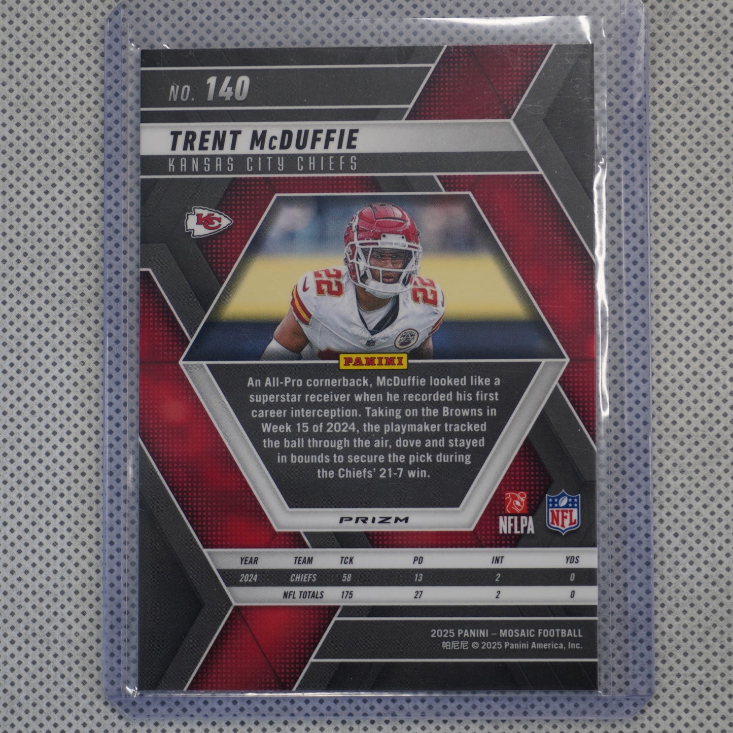 2025 Panini Mosaic #140 Trent McDuffie Silver Kansas City Chiefs