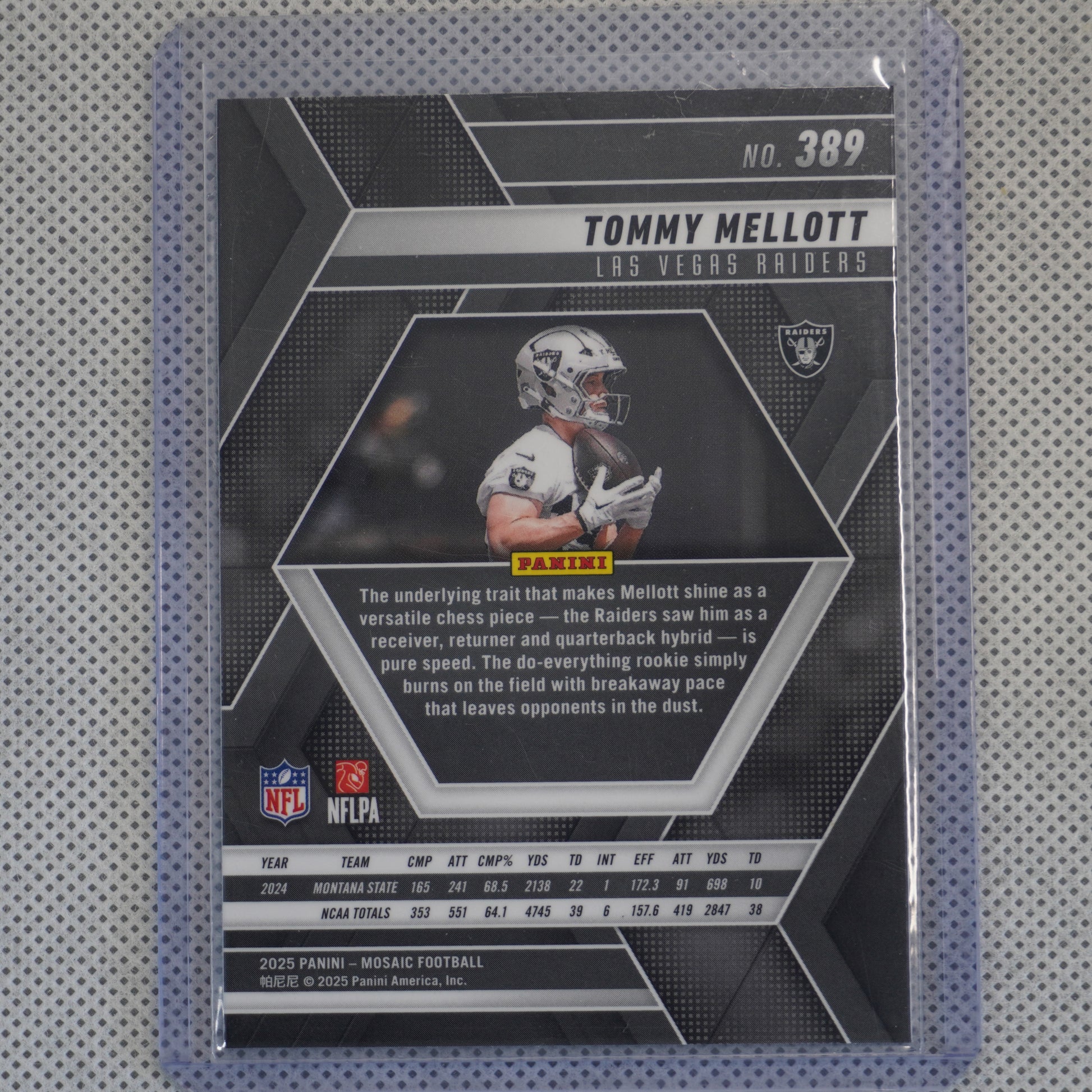 2025 Panini Mosaic #389 Tommy Mellott Las Vegas Raiders RC