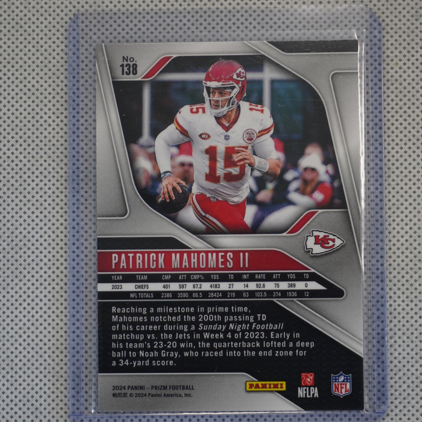 2024 Panini Prizm #138 Patrick Mahomes II Kansas City Chiefs