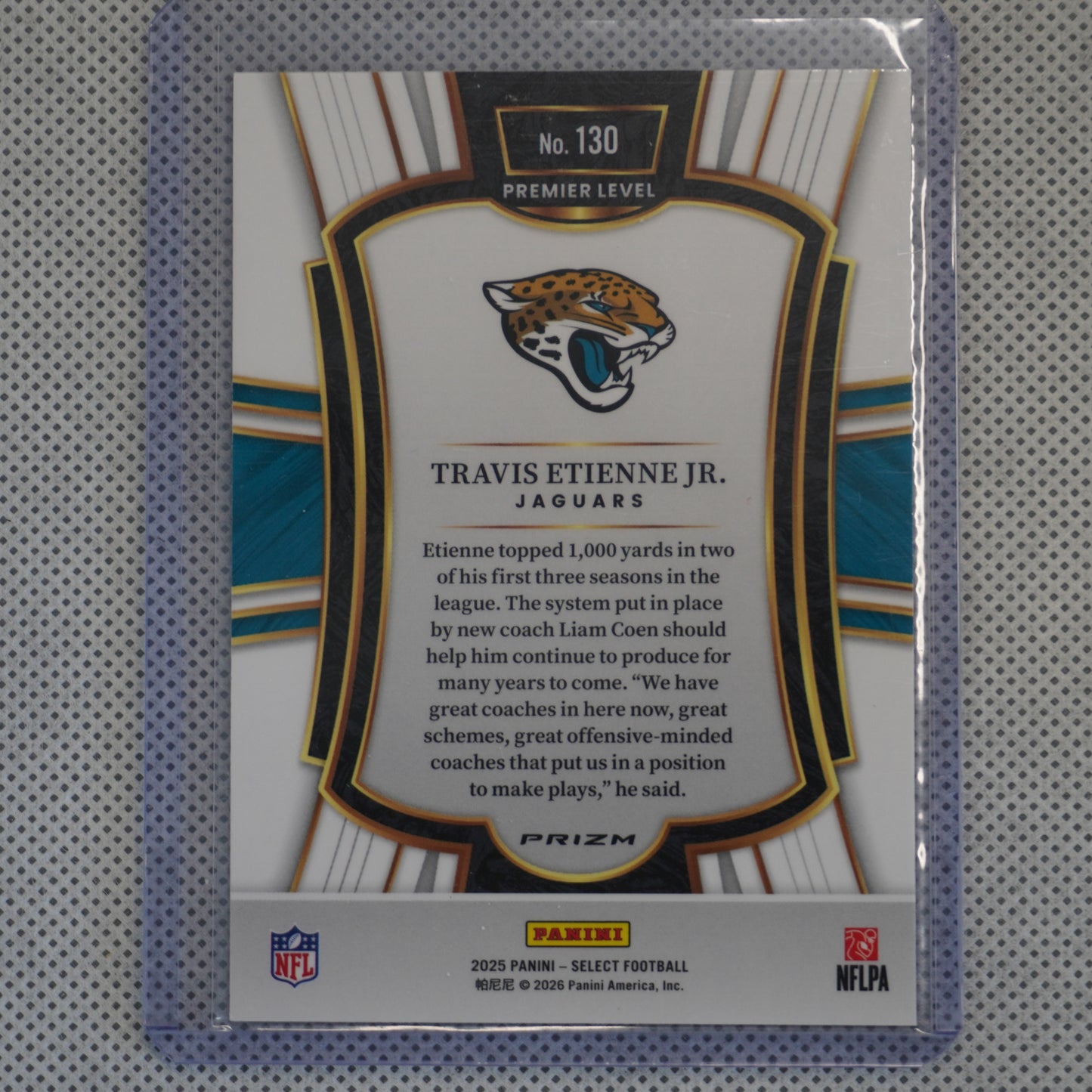 2025 Panini Select #130 Travis Etienne Jr. Pink Prizm Shock Jacksonville Jaguars