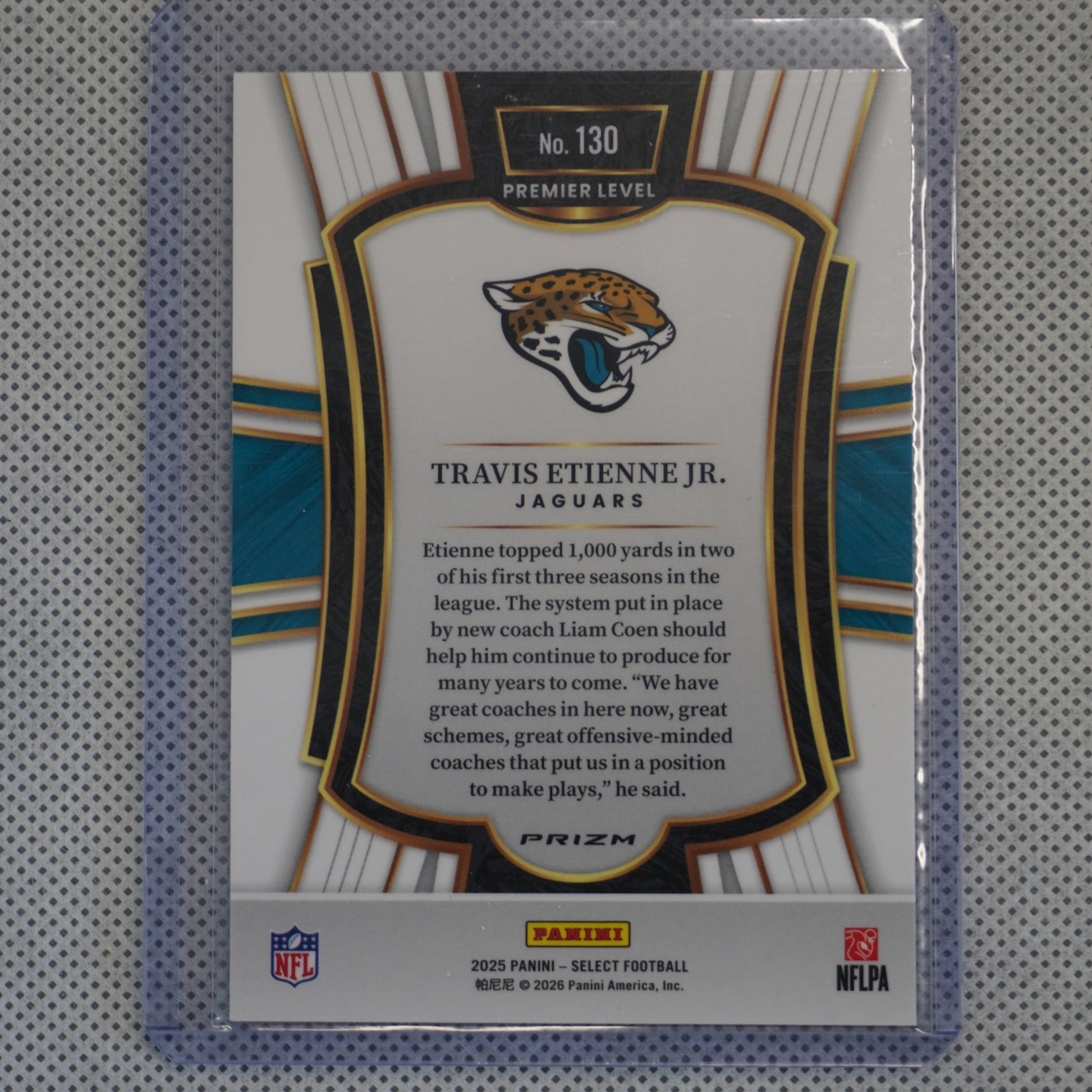 2025 Panini Select #130 Travis Etienne Jr. Pink Prizm Shock Jacksonville Jaguars