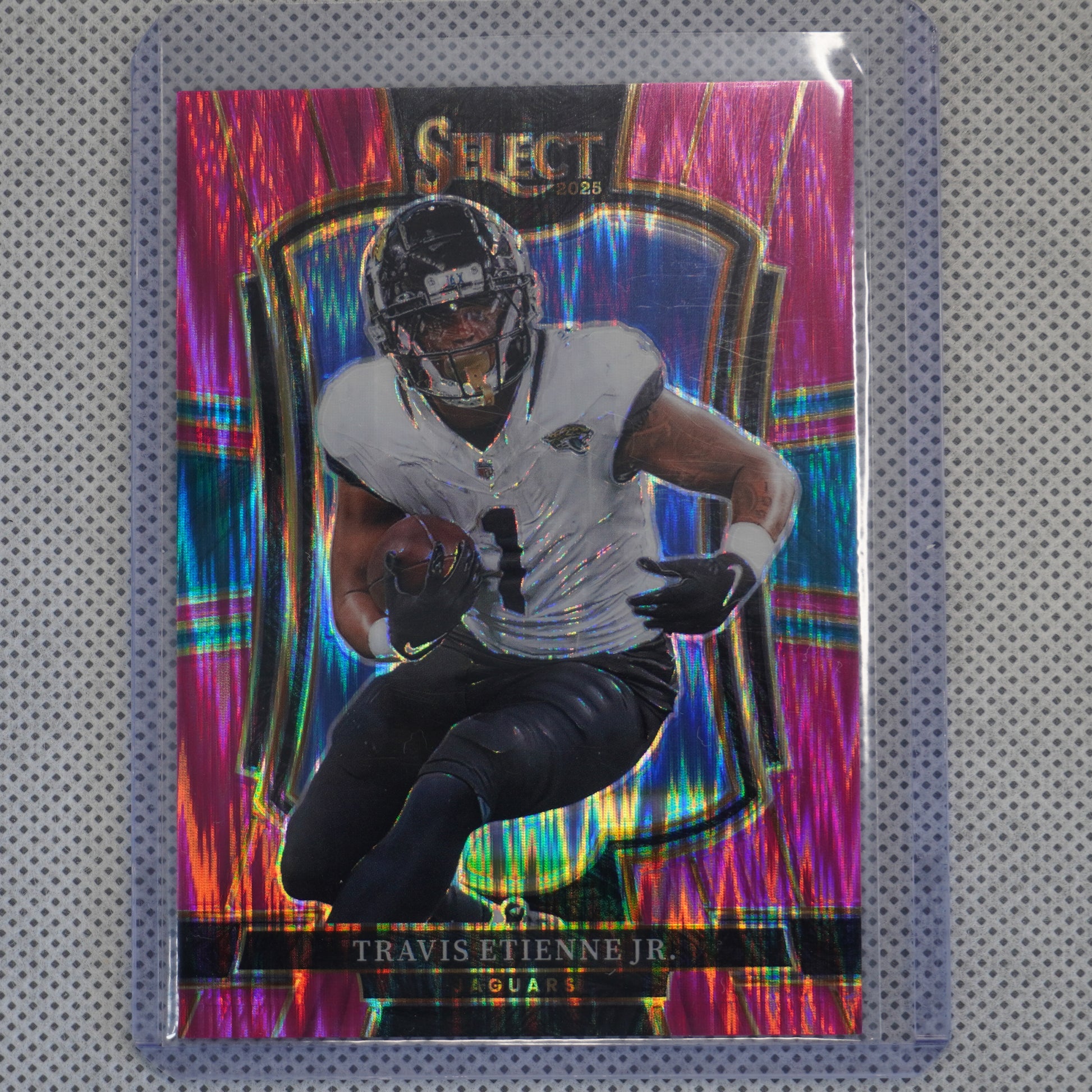 2025 Panini Select #130 Travis Etienne Jr. Pink Prizm Shock Jacksonville Jaguars