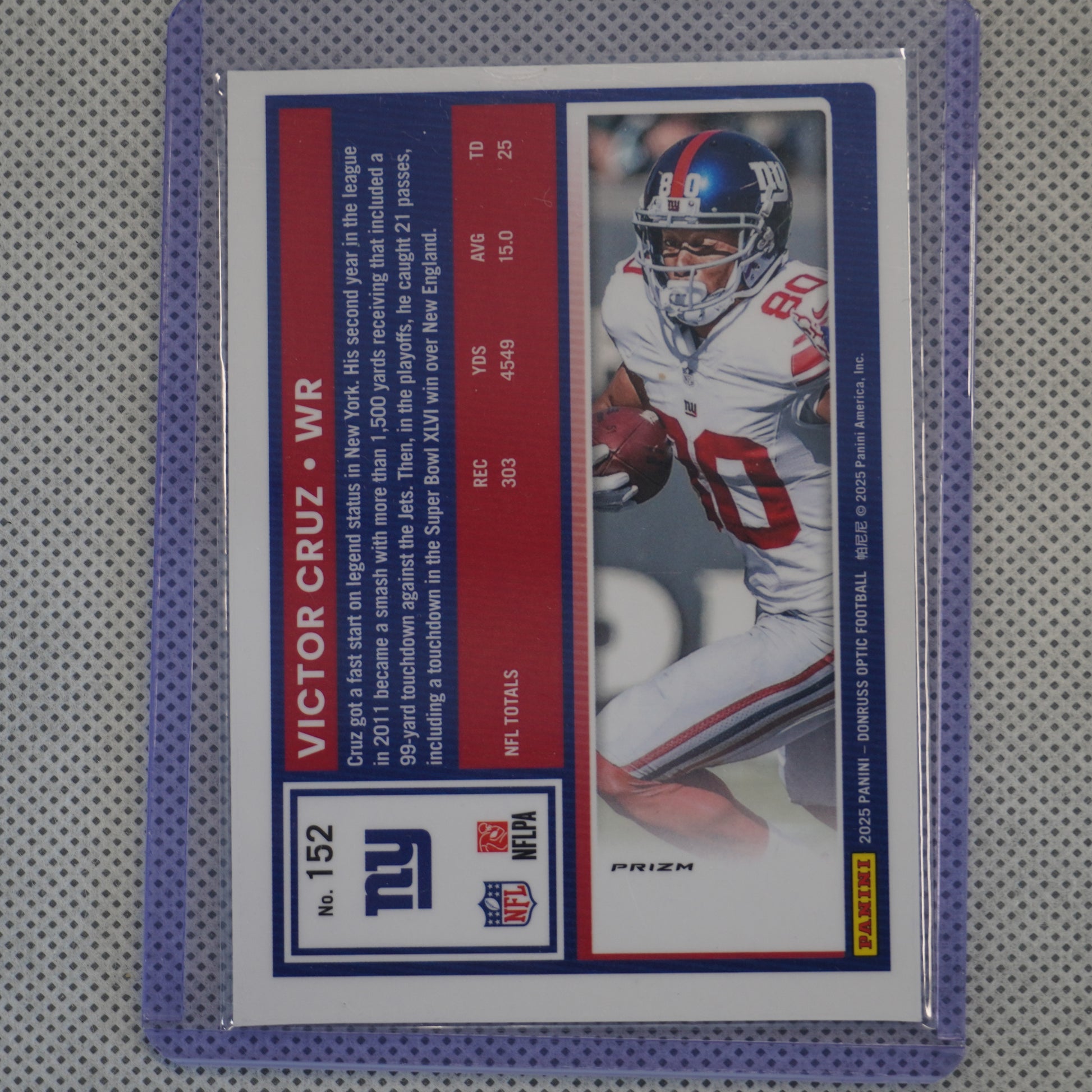 2025 Donruss Optic #152 Victor Cruz Holo New York Giants