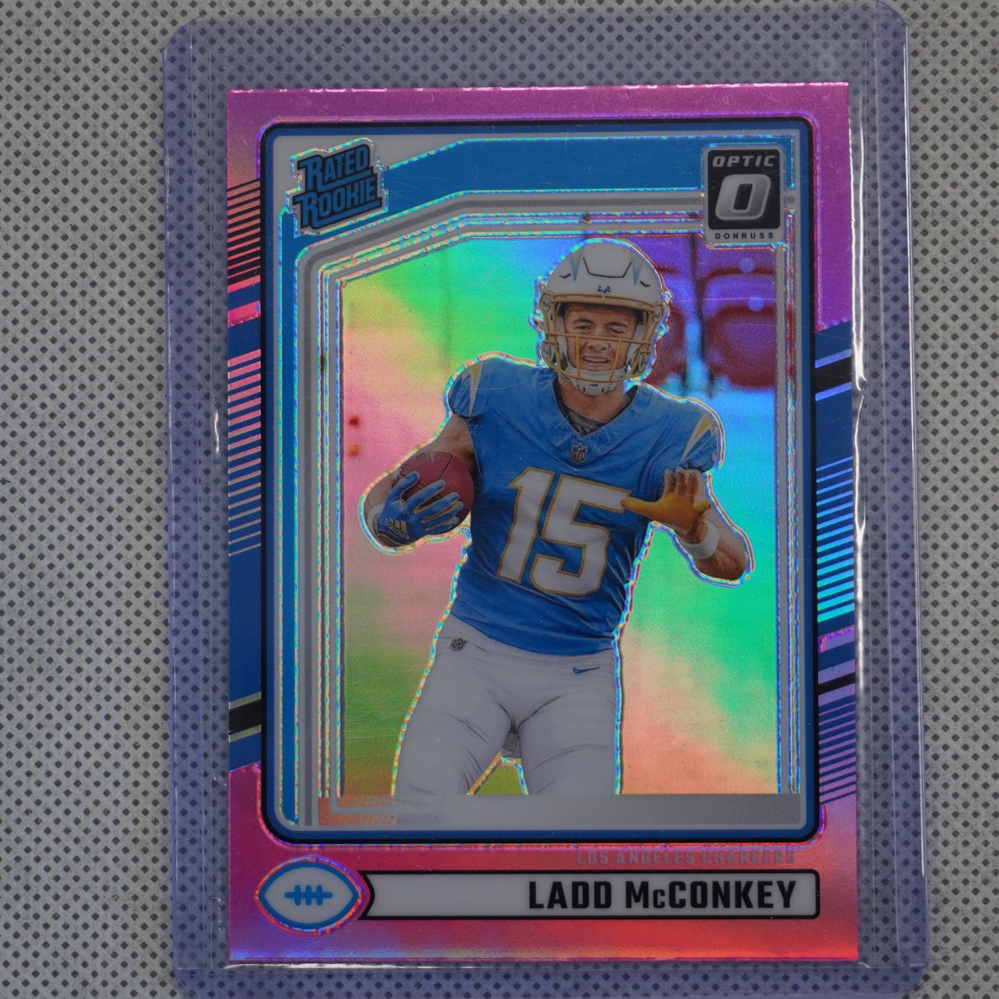 2024 Donruss #328 Ladd McConkey Optic Rated Rookies Preview Red Wave Los Angeles Chargers RC