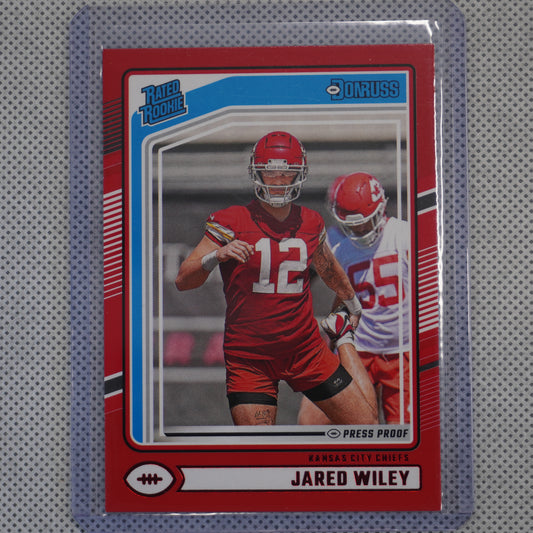 2024 Donruss #387 Jared Wiley Press Proof Red Kansas City Chiefs RC
